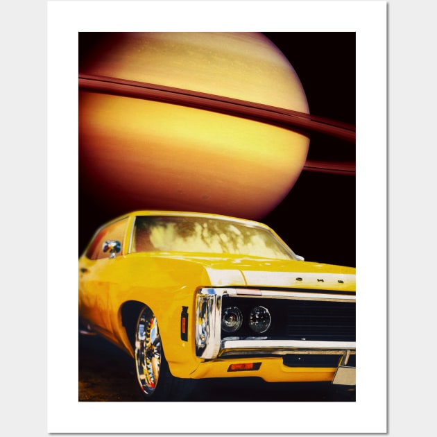 Classic Car in Outer Space Wall Art by Spindriftdesigns